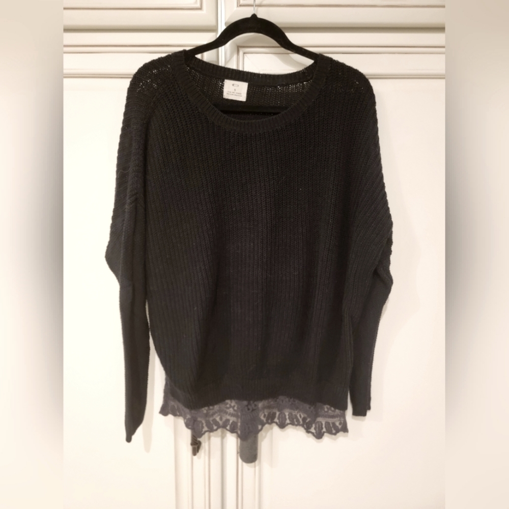 PINS AND NEEDLES Lace trim sweater
